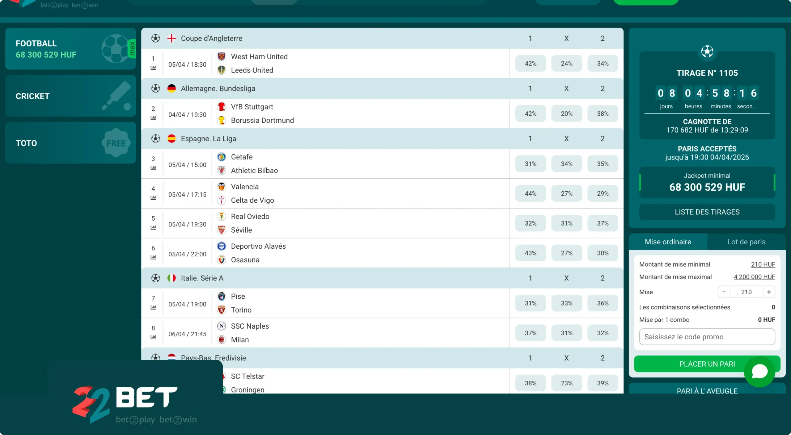 22Bet Plateforme De Paris En Ligne 22Bet Plateforme De Paris En Ligne